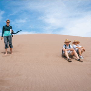 people on dunes animated